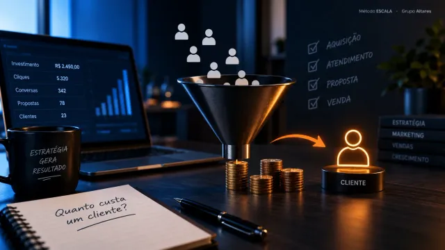 Cálculo do custo de aquisição de cliente em uma pequena empresa