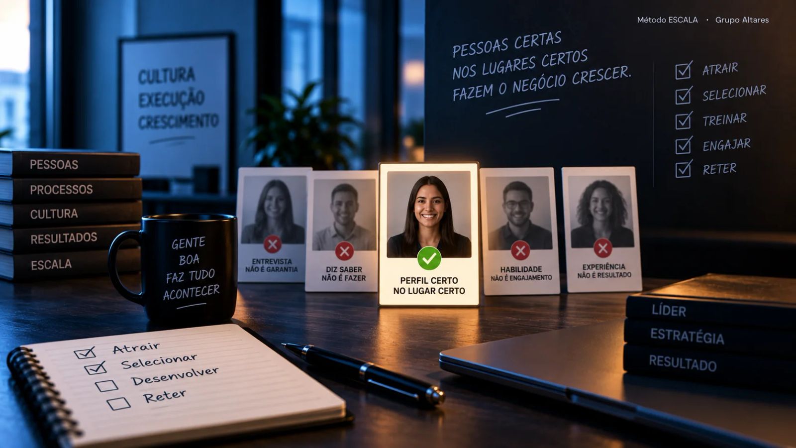 Entrevista de contratação em uma pequena empresa