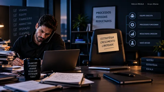 Dono de empresa sobrecarregado com tarefas do dia a dia